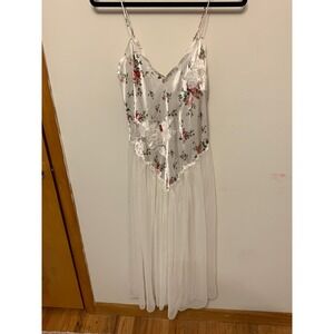 Victoria's secet gold label 90's ethereal chiffon and floral satin dress/nighty